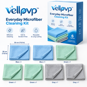 vellpvp™ Everyday Microfiber Cleaning Kit — Reusable Household Cleaning Accessories