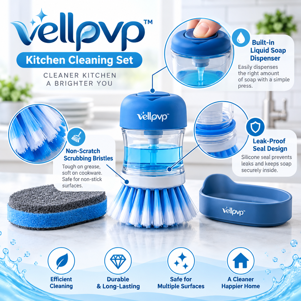 vellpvp™ Kitchen Dish & Sink Cleaning Set — Kitchen Cleaning Accessories