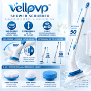 vellpvp™ Extendable Shower Scrubber System — Bathroom Cleaning Tools