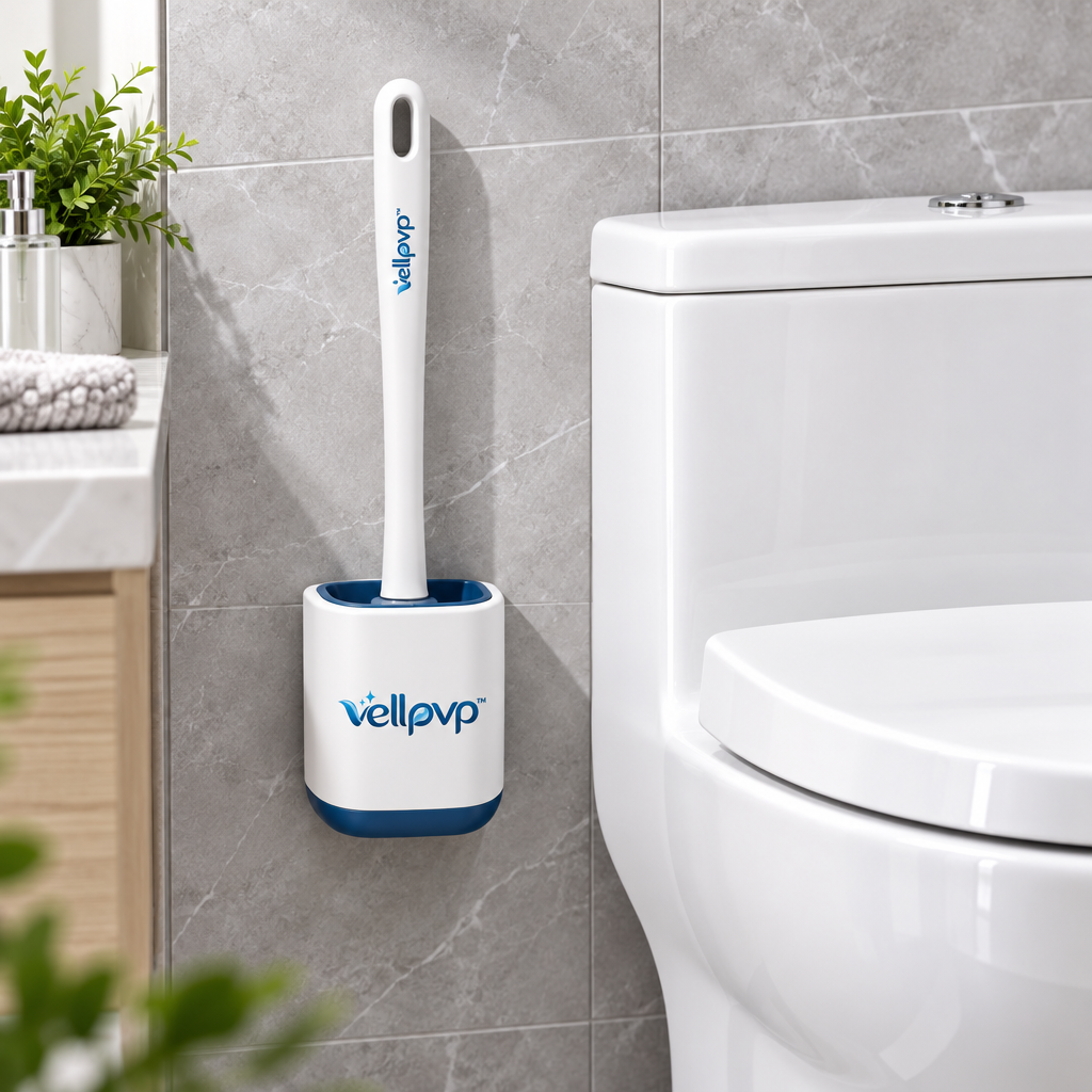 vellpvp™ Silicone Toilet Brush & Holder Set — Bathroom Cleaning Tools