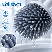 vellpvp™ Silicone Toilet Brush & Holder Set — Bathroom Cleaning Tools