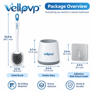 vellpvp™ Silicone Toilet Brush & Holder Set — Bathroom Cleaning Tools