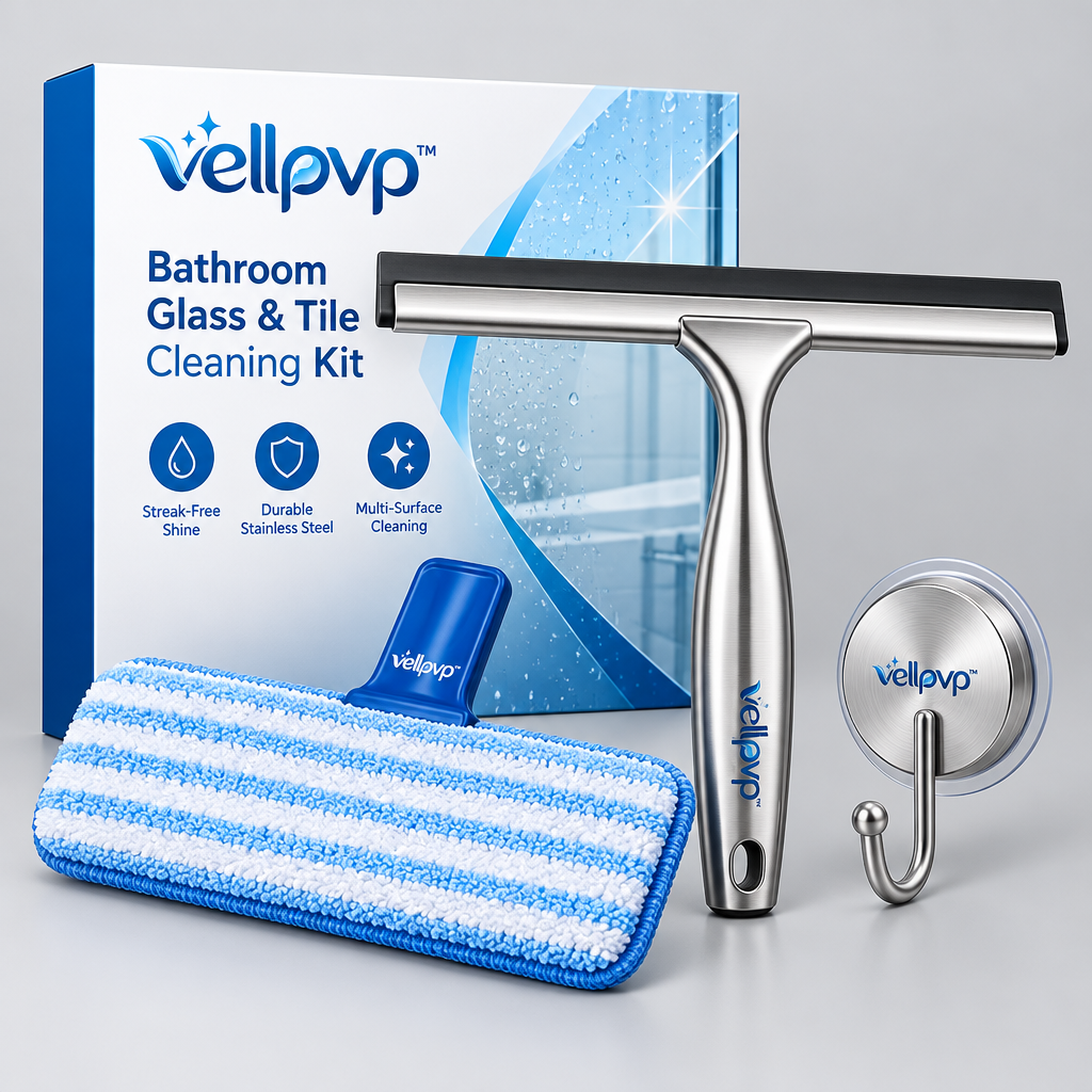 vellpvp™ Bathroom Glass & Tile Cleaning Kit — Bathroom Cleaning Tools