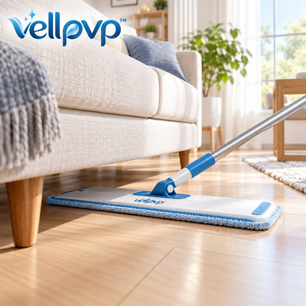 vellpvp™ Microfiber Flat Mop Cleaning System — Floor & Surface Cleaning Equipment