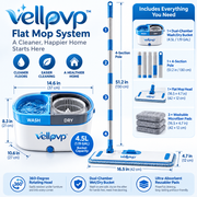 vellpvp™ Microfiber Flat Mop Cleaning System — Floor & Surface Cleaning Equipment