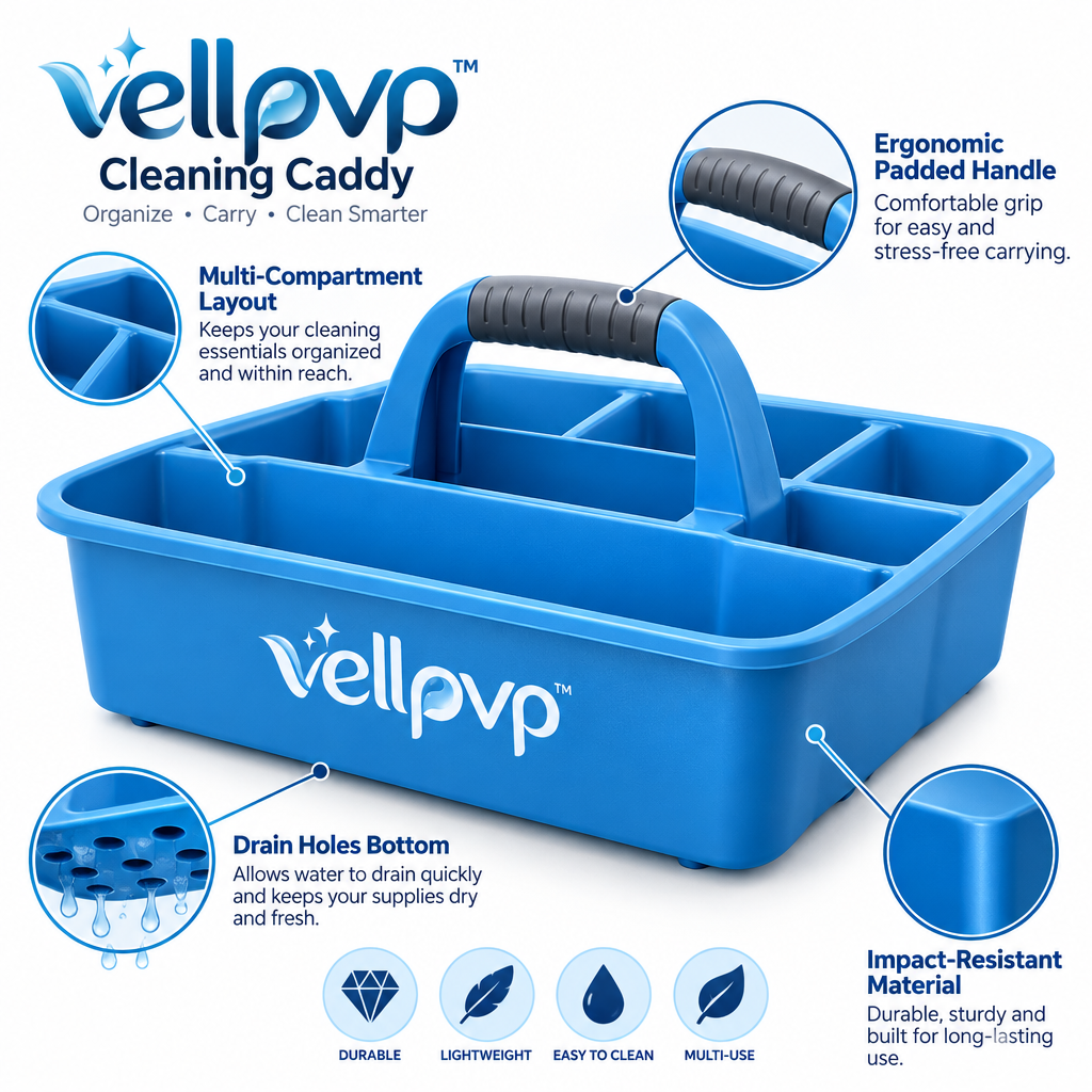 vellpvp™ Portable Cleaning Supply Caddy Set — Cleaning Supply Storage & Organization