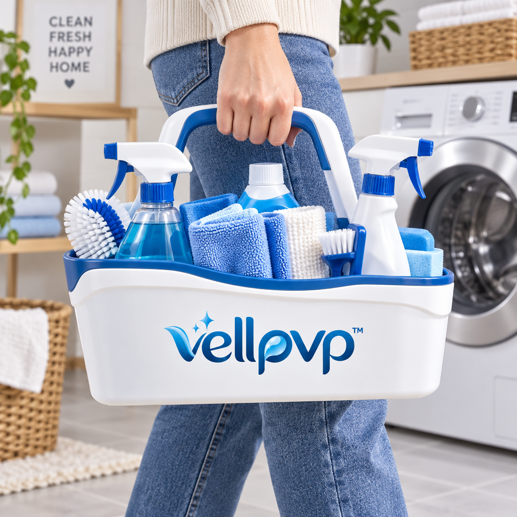 vellpvp™ Portable Cleaning Supply Caddy Set — Cleaning Supply Storage & Organization
