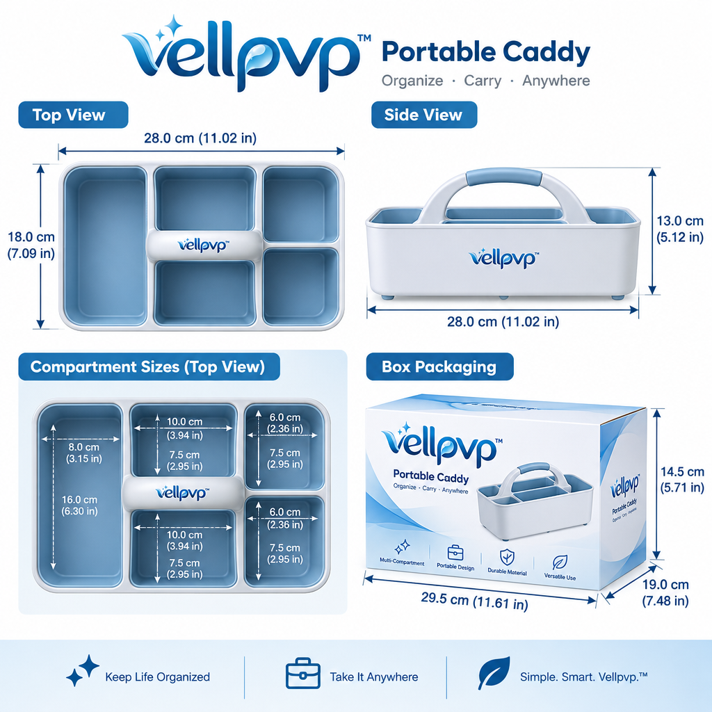 vellpvp™ Portable Cleaning Supply Caddy Set — Cleaning Supply Storage & Organization