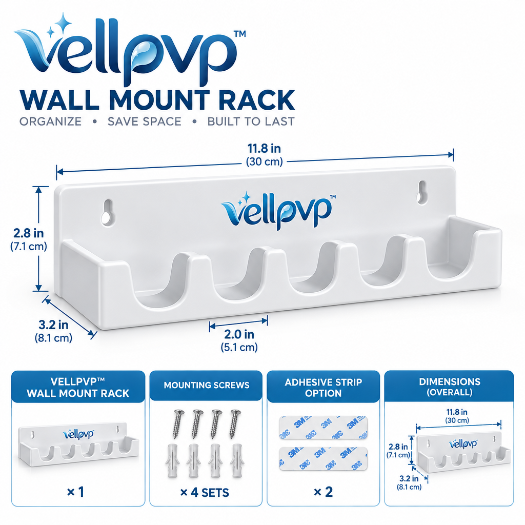 vellpvp™ Wall-Mounted Cleaning Tool Organizer — Cleaning Supply Storage & Organization